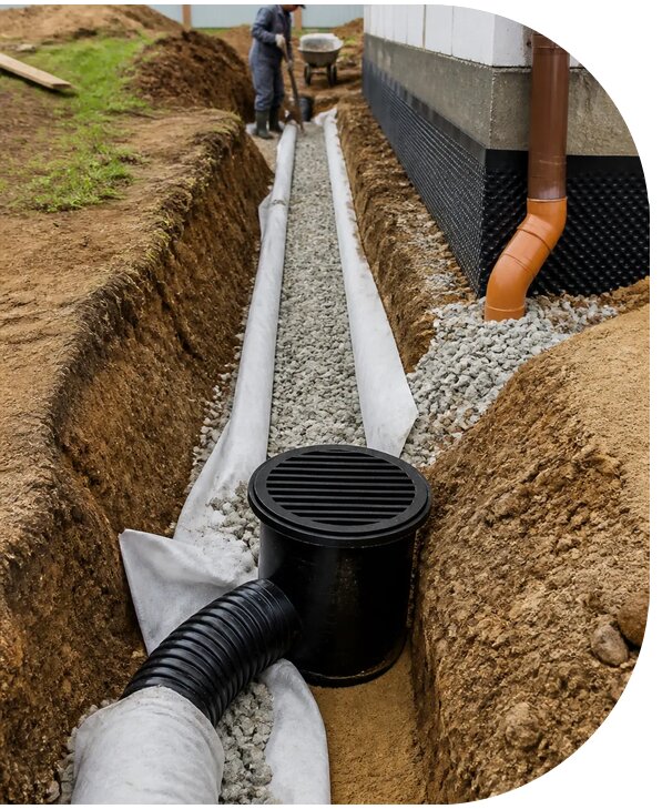 Монтаж дренажной системы для домов и участков в Сальске